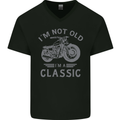 I'm Not Old I'm a Classic Motorcycle Biker Mens V-Neck Cotton T-Shirt Black
