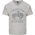I'm Not Old I'm a Classic Motorcycle Biker Mens V-Neck Cotton T-Shirt Sports Grey