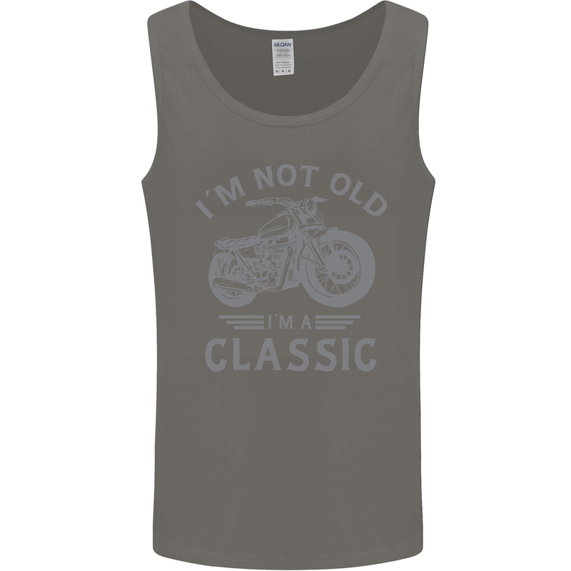 I'm Not Old I'm a Classic Motorcycle Biker Mens Vest Tank Top Charcoal