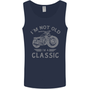 I'm Not Old I'm a Classic Motorcycle Biker Mens Vest Tank Top Navy Blue