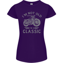 I'm Not Old I'm a Classic Motorcycle Biker Womens Petite Cut T-Shirt Purple