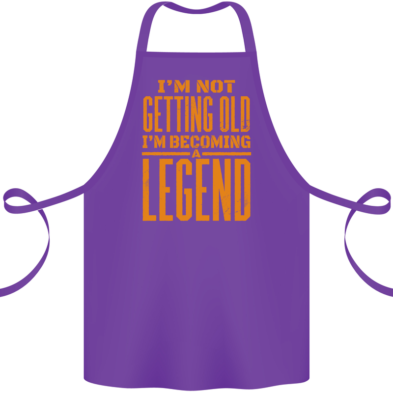 I'm Not Old I'm a Legend Funny Birthday Cotton Apron 100% Organic Purple
