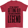 I'm Not Old I'm a Legend Funny Birthday Mens T-Shirt Cotton Gildan Red