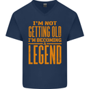 I'm Not Old I'm a Legend Funny Birthday Mens V-Neck Cotton T-Shirt Navy Blue