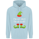I'm Not Short I'm Elf Sized Funny Christmas Childrens Kids Hoodie Light Blue