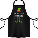 I'm Not Short I'm Elf Sized Funny Christmas Cotton Apron 100% Organic Black