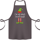 I'm Not Short I'm Elf Sized Funny Christmas Cotton Apron 100% Organic Dark Grey