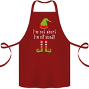 I'm Not Short I'm Elf Sized Funny Christmas Cotton Apron 100% Organic Maroon