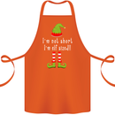 I'm Not Short I'm Elf Sized Funny Christmas Cotton Apron 100% Organic Orange