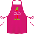 I'm Not Short I'm Elf Sized Funny Christmas Cotton Apron 100% Organic Pink