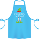 I'm Not Short I'm Elf Sized Funny Christmas Cotton Apron 100% Organic Turquoise
