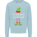 I'm Not Short I'm Elf Sized Funny Christmas Kids Sweatshirt Jumper Light Blue