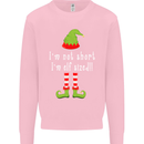 I'm Not Short I'm Elf Sized Funny Christmas Kids Sweatshirt Jumper Light Pink
