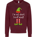 I'm Not Short I'm Elf Sized Funny Christmas Kids Sweatshirt Jumper Maroon