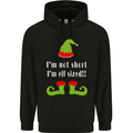 I'm Not Short I'm Elf Sized Funny Christmas Mens 80% Cotton Hoodie Black