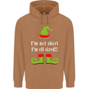 I'm Not Short I'm Elf Sized Funny Christmas Mens 80% Cotton Hoodie Caramel Latte