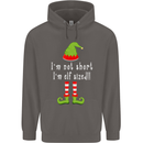 I'm Not Short I'm Elf Sized Funny Christmas Mens 80% Cotton Hoodie Charcoal