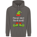 I'm Not Short I'm Elf Sized Funny Christmas Mens 80% Cotton Hoodie Charcoal