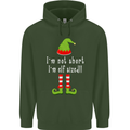 I'm Not Short I'm Elf Sized Funny Christmas Mens 80% Cotton Hoodie Forest Green