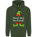 I'm Not Short I'm Elf Sized Funny Christmas Mens 80% Cotton Hoodie Forest Green