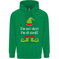 I'm Not Short I'm Elf Sized Funny Christmas Mens 80% Cotton Hoodie Irish Green