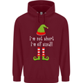I'm Not Short I'm Elf Sized Funny Christmas Mens 80% Cotton Hoodie Maroon