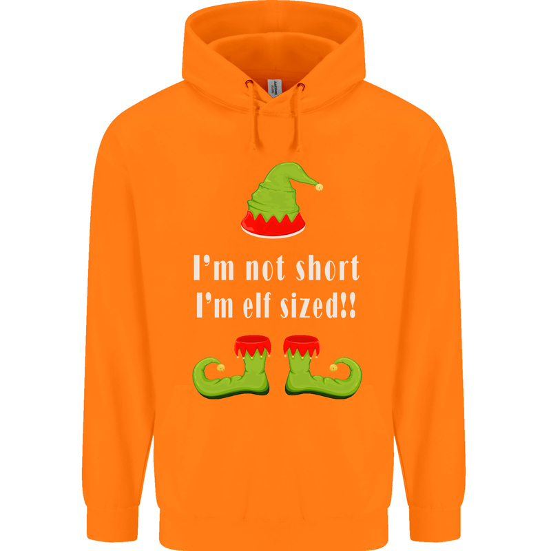 I'm Not Short I'm Elf Sized Funny Christmas Mens 80% Cotton Hoodie Orange