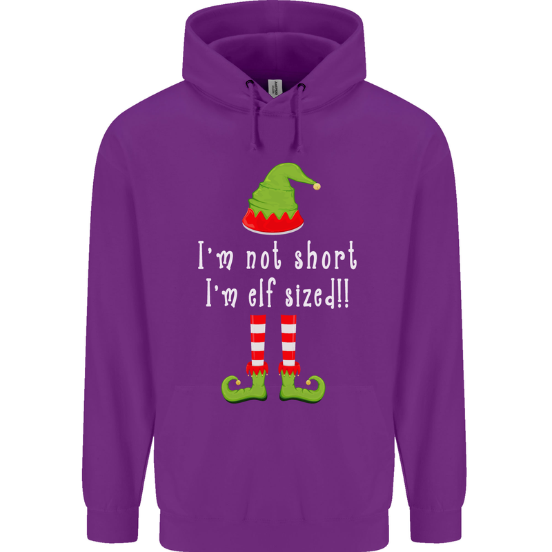 I'm Not Short I'm Elf Sized Funny Christmas Mens 80% Cotton Hoodie Purple