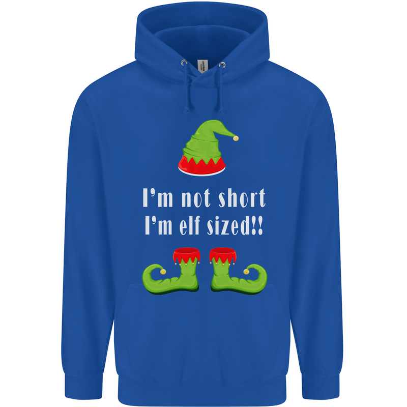 I'm Not Short I'm Elf Sized Funny Christmas Mens 80% Cotton Hoodie Royal Blue