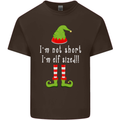 I'm Not Short I'm Elf Sized Funny Christmas Mens Cotton T-Shirt Tee Top Dark Chocolate