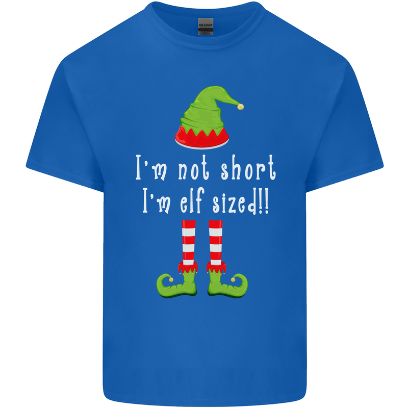 I'm Not Short I'm Elf Sized Funny Christmas Mens Cotton T-Shirt Tee Top Royal Blue
