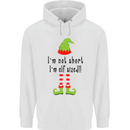 I'm Not Short I'm Elf Sized Funny Christmas Mens Hoodie White