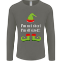I'm Not Short I'm Elf Sized Funny Christmas Mens Long Sleeve T-Shirt Charcoal