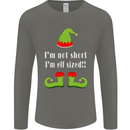 I'm Not Short I'm Elf Sized Funny Christmas Mens Long Sleeve T-Shirt Charcoal