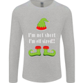 I'm Not Short I'm Elf Sized Funny Christmas Mens Long Sleeve T-Shirt Sports Grey