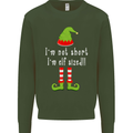 I'm Not Short I'm Elf Sized Funny Christmas Mens Sweatshirt Jumper Forest Green