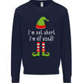I'm Not Short I'm Elf Sized Funny Christmas Mens Sweatshirt Jumper Navy Blue