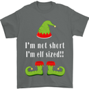 I'm Not Short I'm Elf Sized Funny Christmas Mens T-Shirt Cotton Gildan Charcoal