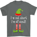 I'm Not Short I'm Elf Sized Funny Christmas Mens T-Shirt Cotton Gildan Charcoal