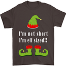 I'm Not Short I'm Elf Sized Funny Christmas Mens T-Shirt Cotton Gildan Dark Chocolate