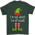 I'm Not Short I'm Elf Sized Funny Christmas Mens T-Shirt Cotton Gildan Forest Green