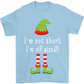 I'm Not Short I'm Elf Sized Funny Christmas Mens T-Shirt Cotton Gildan Light Blue