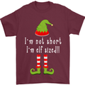 I'm Not Short I'm Elf Sized Funny Christmas Mens T-Shirt Cotton Gildan Maroon