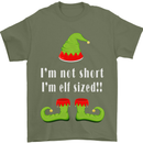 I'm Not Short I'm Elf Sized Funny Christmas Mens T-Shirt Cotton Gildan Military Green
