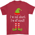 I'm Not Short I'm Elf Sized Funny Christmas Mens T-Shirt Cotton Gildan Red