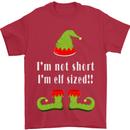 I'm Not Short I'm Elf Sized Funny Christmas Mens T-Shirt Cotton Gildan Red