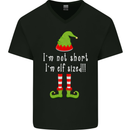 I'm Not Short I'm Elf Sized Funny Christmas Mens V-Neck Cotton T-Shirt Black