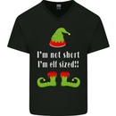 I'm Not Short I'm Elf Sized Funny Christmas Mens V-Neck Cotton T-Shirt Black