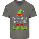 I'm Not Short I'm Elf Sized Funny Christmas Mens V-Neck Cotton T-Shirt Charcoal