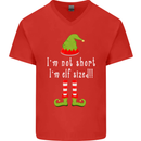 I'm Not Short I'm Elf Sized Funny Christmas Mens V-Neck Cotton T-Shirt Red